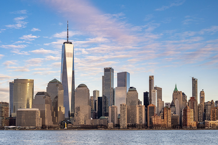 Een foto van de skyline van New York City