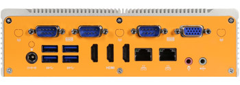 A photo highlighting the rear industrial I/O on the ML450g-51