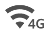 Een pictogram dat 4G-mogelijkheden aangeeft